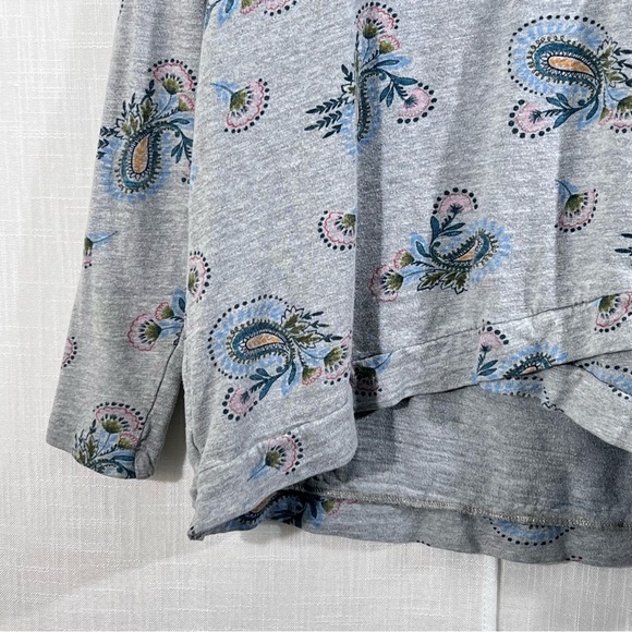 Loft Grey Crossover Paisley Sweatshirt Sweater Size L - Picture 4 of 11